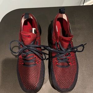 Nike Red, Navy Blue and Gold Vapormax Shoes